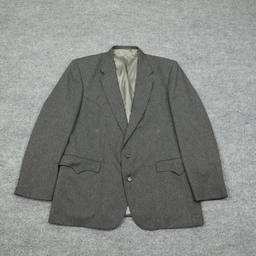 Vintage Circle S Jacket Mens 46R Gray Western Blazer Yoke Made in USA